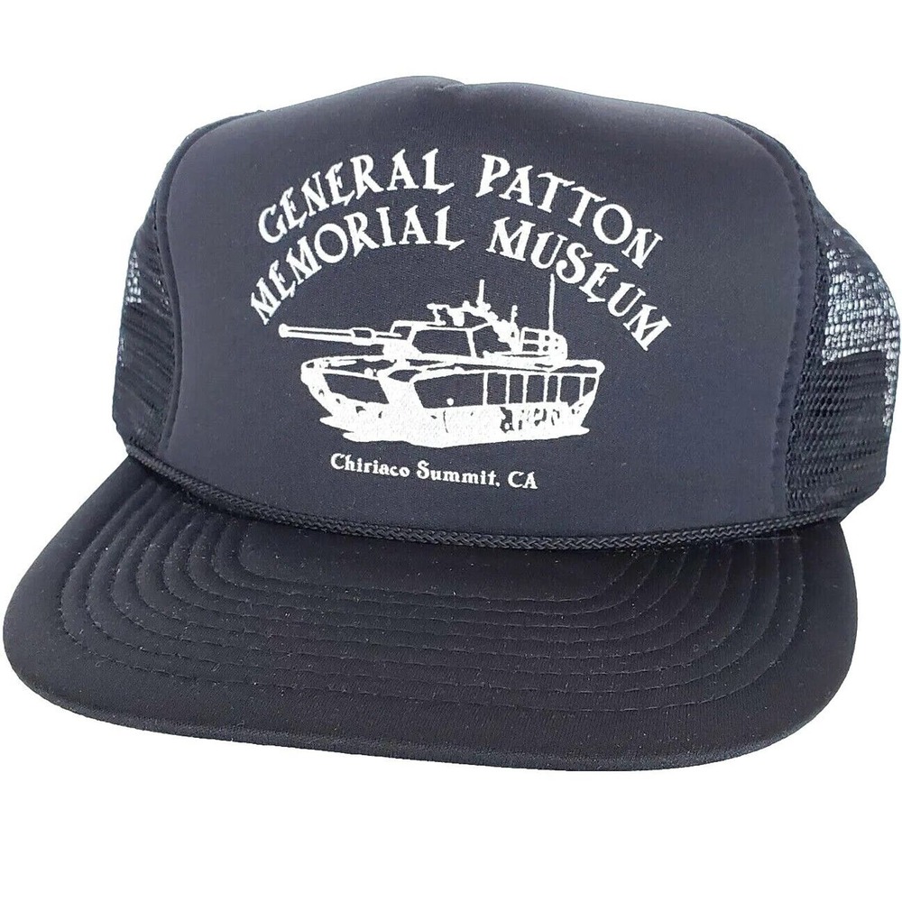 Vintage "General Patton Memorial Museum" Strapback Black Hat Adjustable Rope Cap